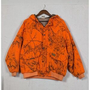Duxbak Orange Camo Hooded Hunting Jacket Big Game Orange XL
